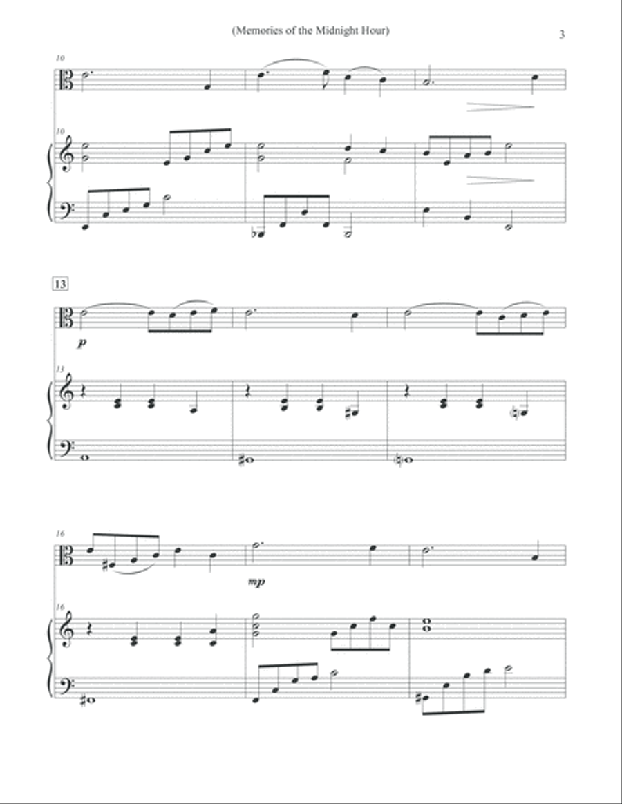 Memories of the Midnight Hour - Viola & Piano Viola scores gallery preview page 3