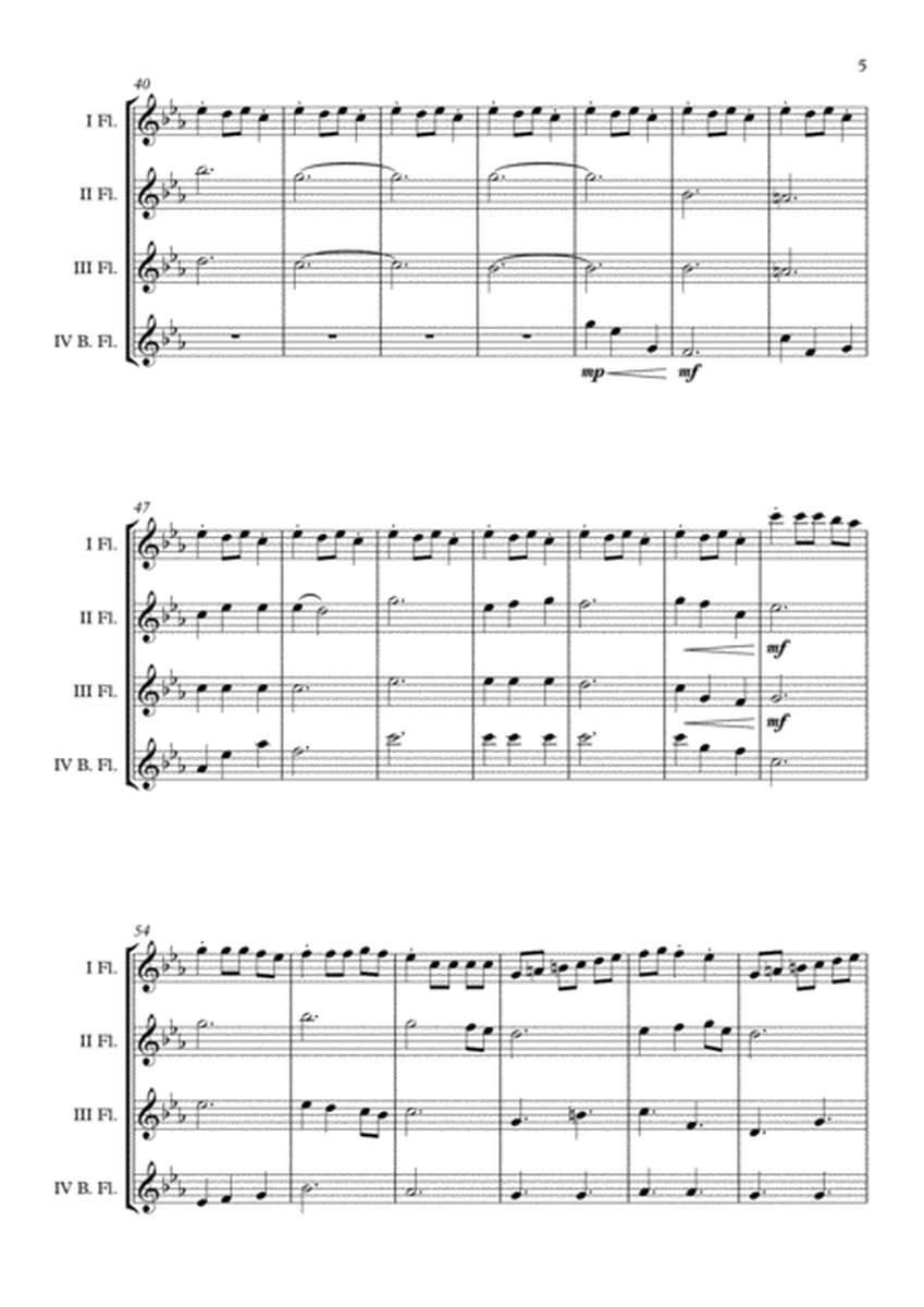 "Carol Of The Bells" (Pentatonix Style) Flute Quartet (B.Fl.) arr. Adrian Wagner image number null