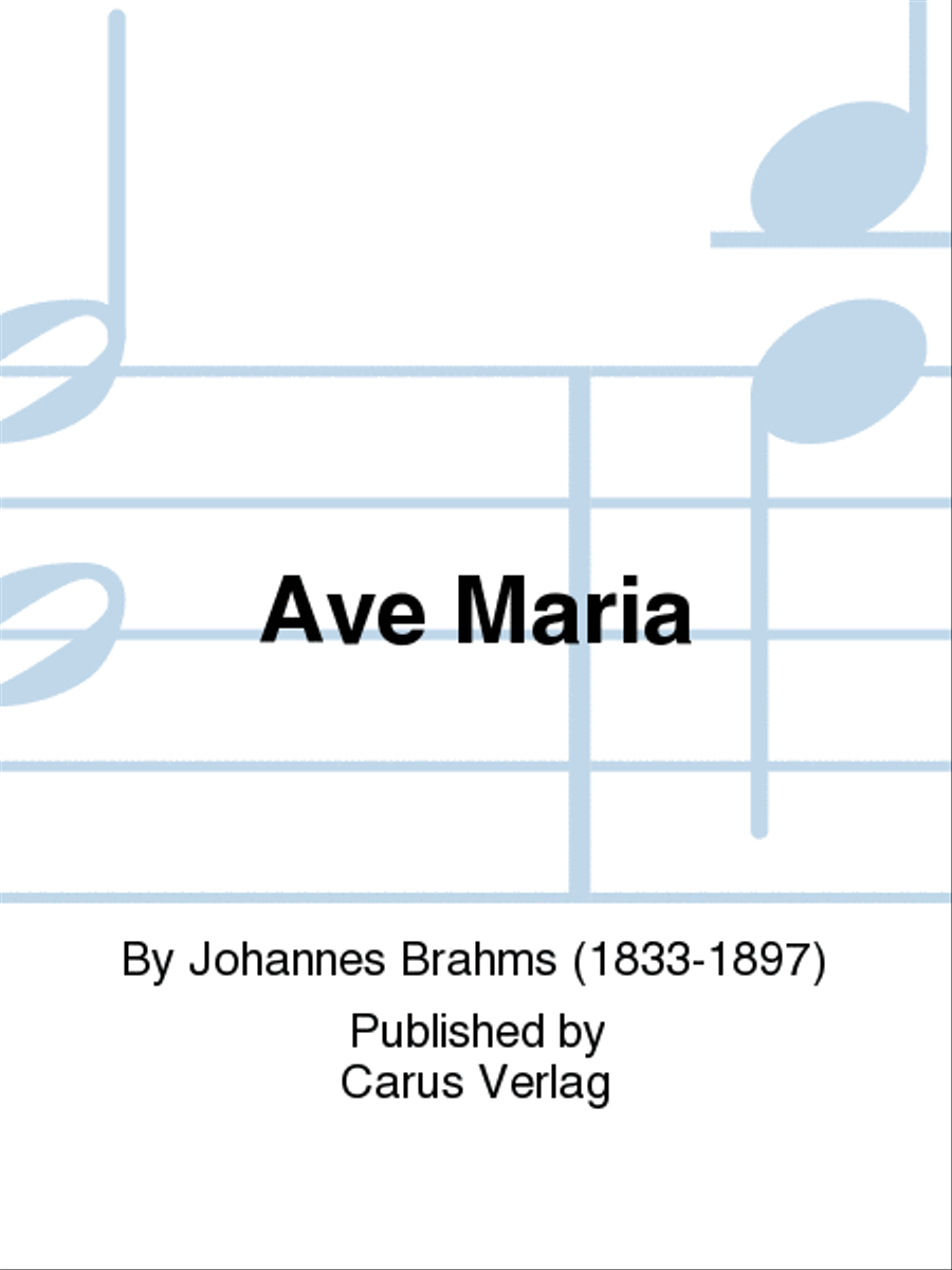 Ave Maria by Johannes Brahms SSAA - Sheet Music