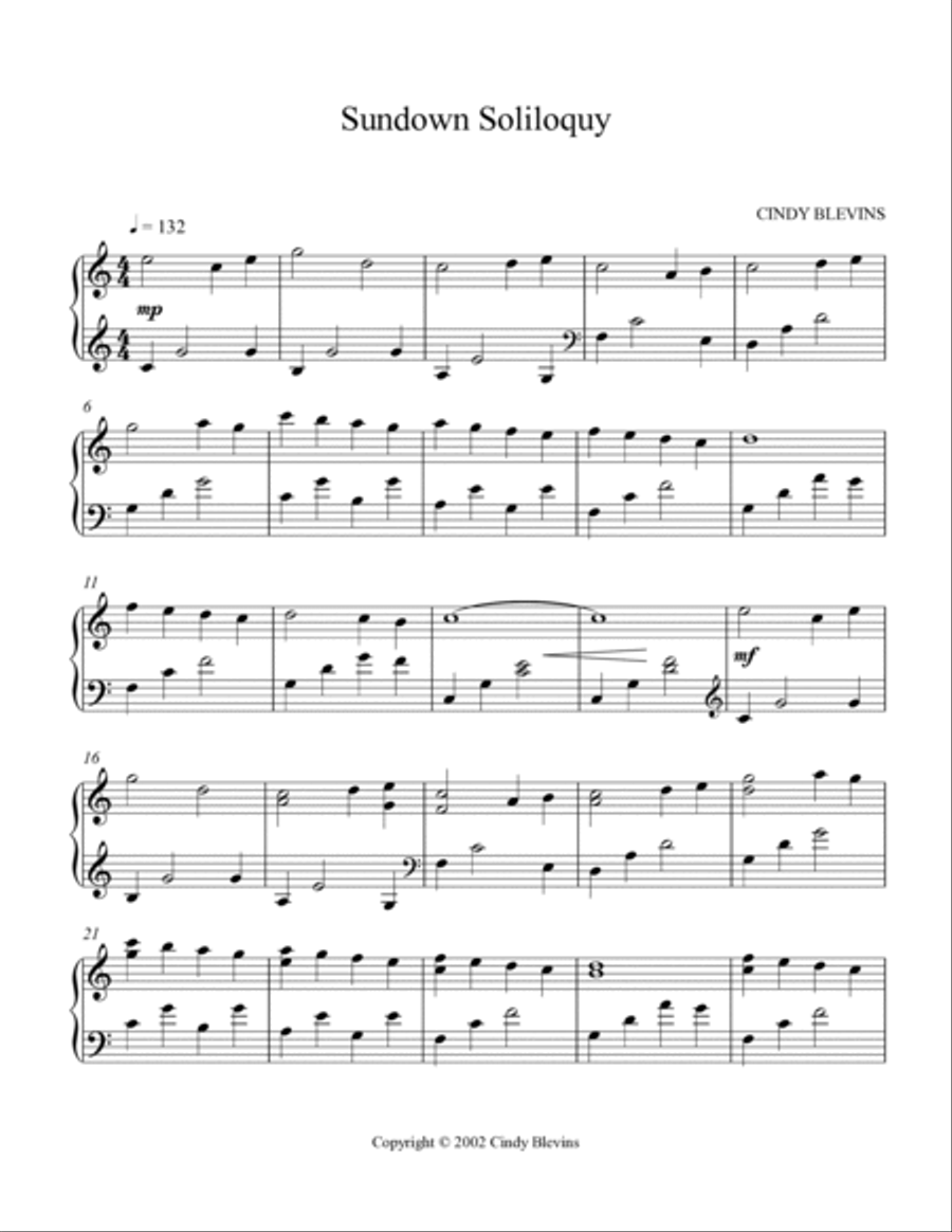 Sundown Soliloquy, original solo for Lap Harp Lap Harp scores gallery preview page 2