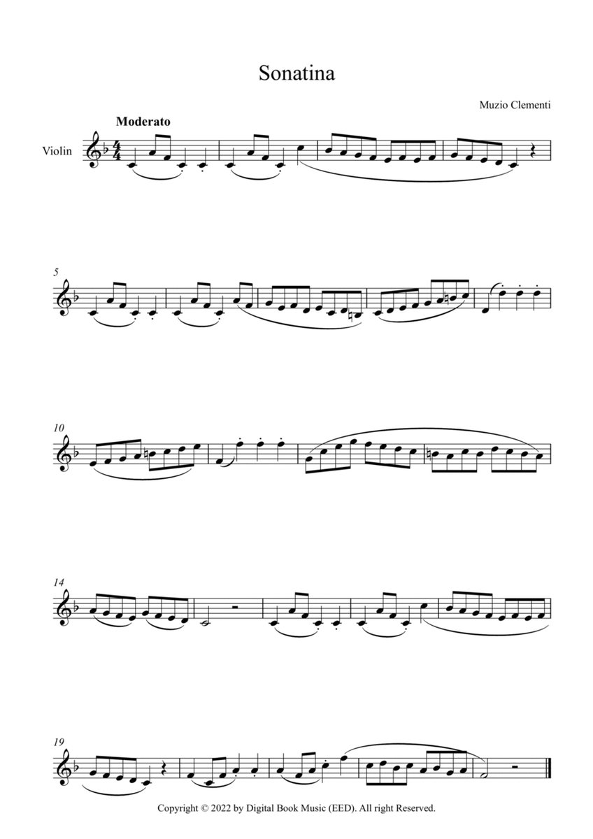 Sonatina (In C Major) - Muzio Clementi (Violin)