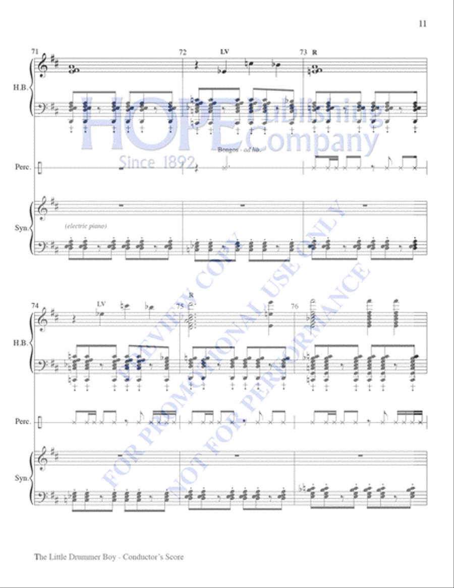 Little Drummer Boy Little Drummer Boy Handbell Choir scores gallery preview page 11