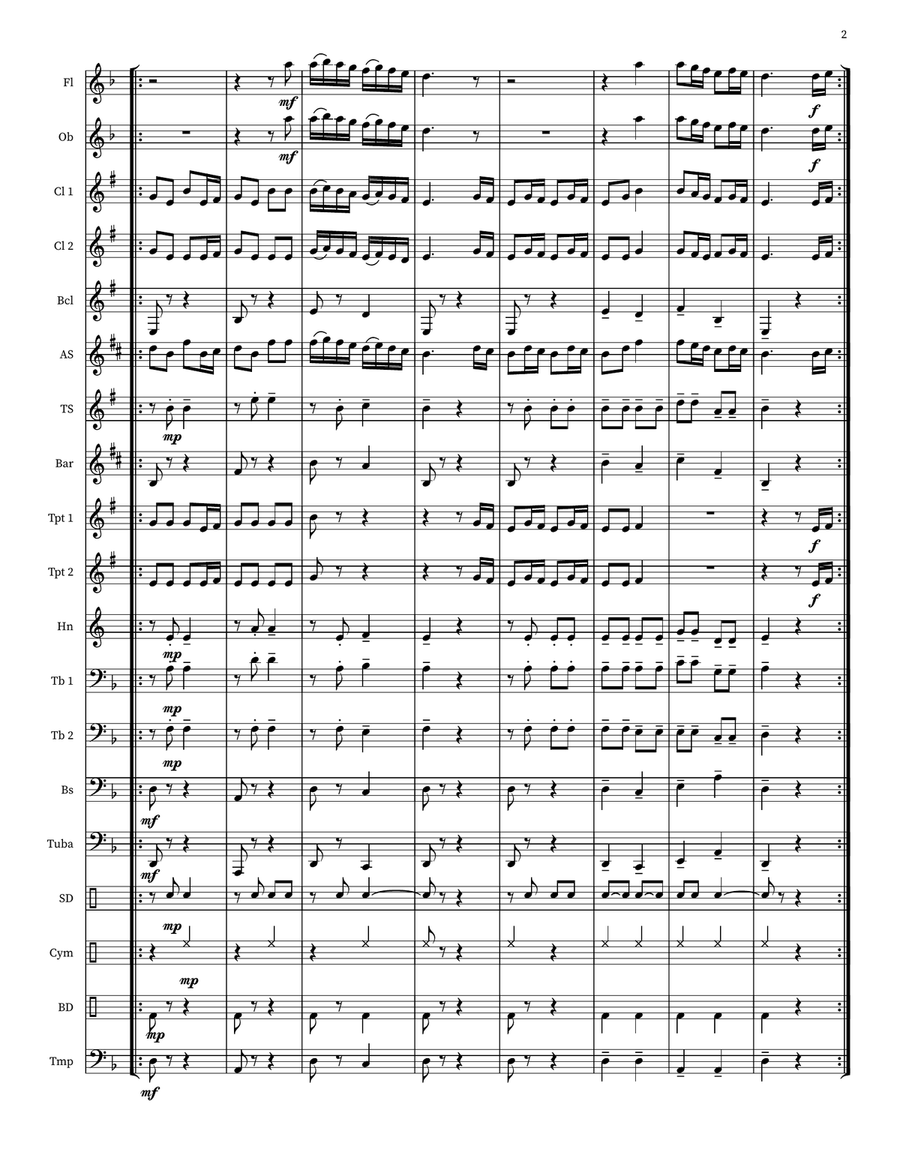 Angry Birds Theme Angry Birds Theme Concert Band scores gallery preview page 2