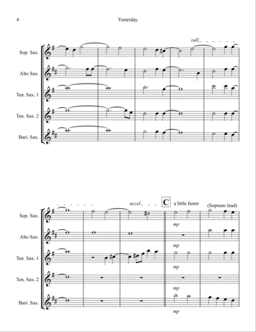 Yesterday Small Ensemble scores gallery preview page 4