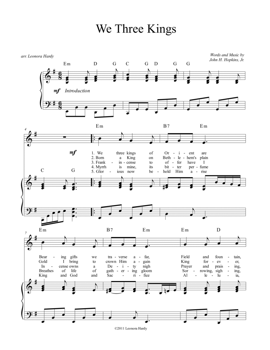 We Three Kings Voice scores gallery preview page 1