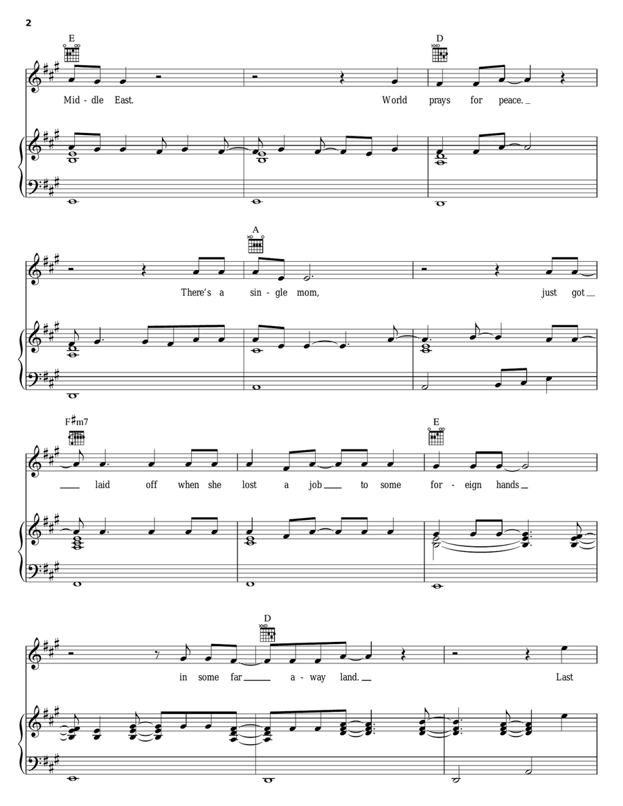God Must Be Busy Piano, Vocal, Guitar scores gallery preview page 2