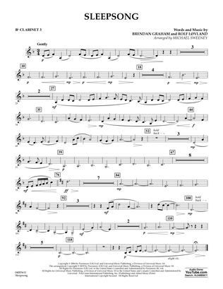 Sleepsong (arr. Michael Sweeney) - Bb Clarinet 3