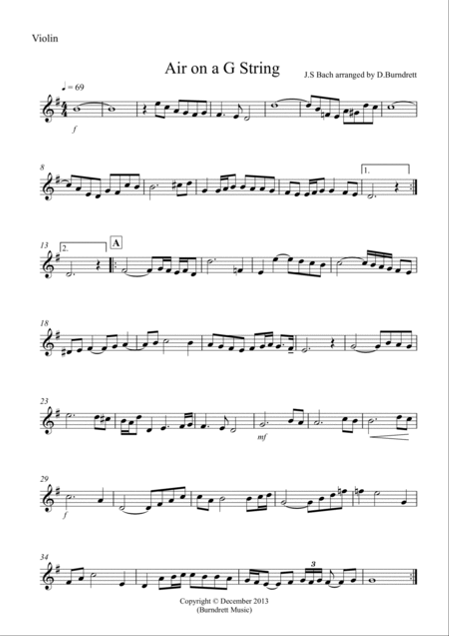 Air on a G String for Mixed String Trio Small Ensemble scores gallery preview page 3