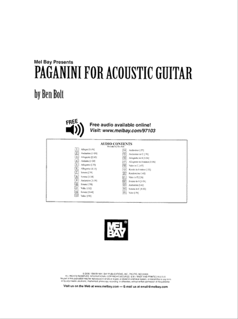 Paganini for Acoustic Guitar