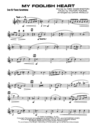 My Foolish Heart: 2nd B-flat Tenor Saxophone