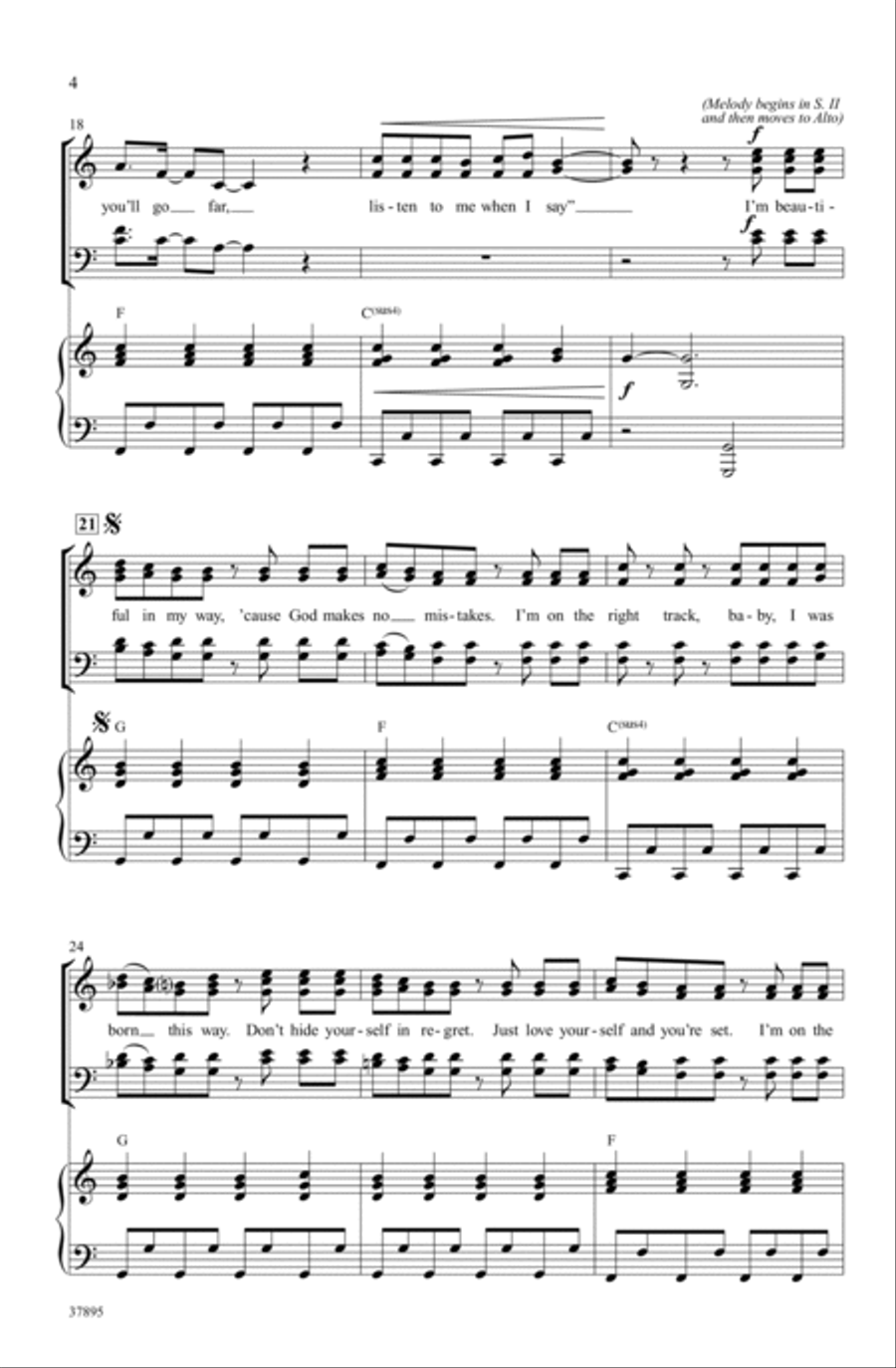 Born This Way Choir scores gallery preview page 3