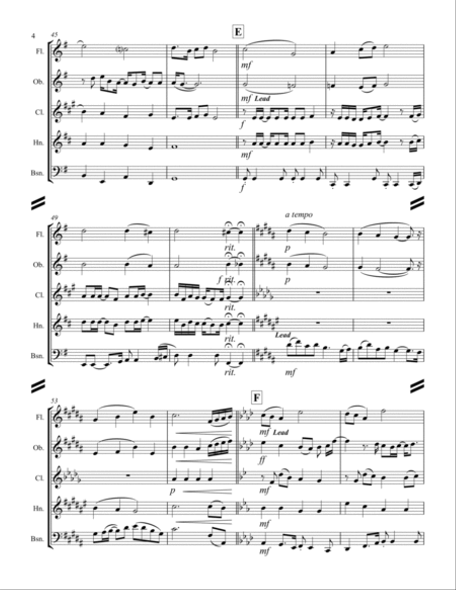Grown-Up Christmas List Woodwind Quintet scores gallery preview page 5