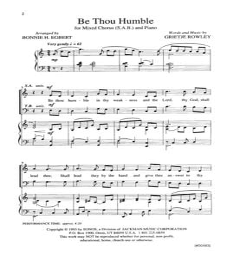 Be Thou Humble - SAB 3-Part scores gallery preview page 2
