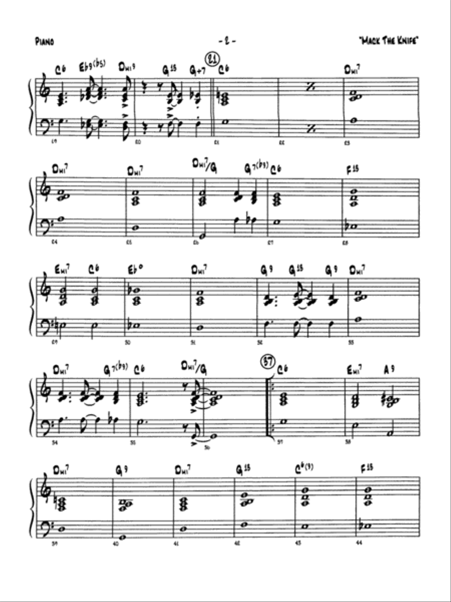 Mack the Knife (from The Threepenny Opera): Piano Accompaniment Jazz Ensemble scores gallery preview page 2