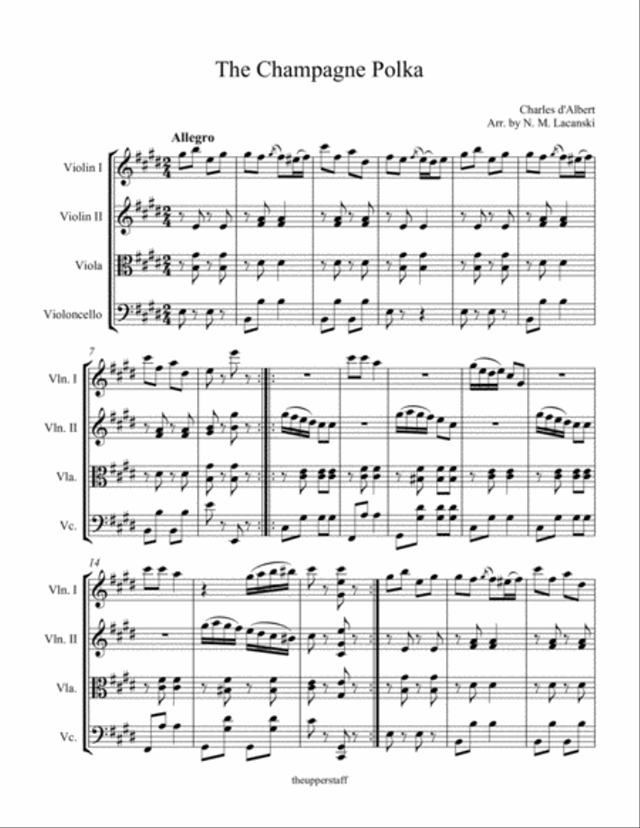 The Champagne Polka String Quartet scores gallery preview page 2
