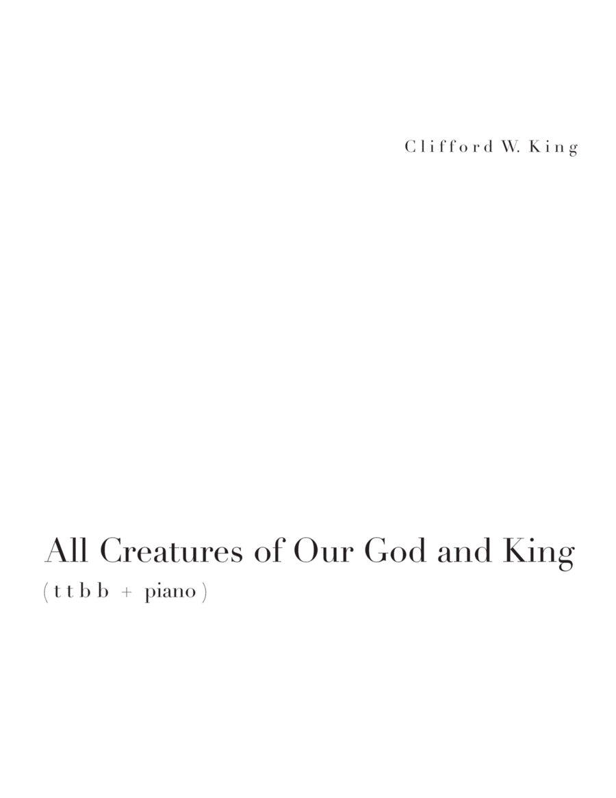 All Creatures of Our God and King ( t t b b ) TTBB scores gallery preview page 1