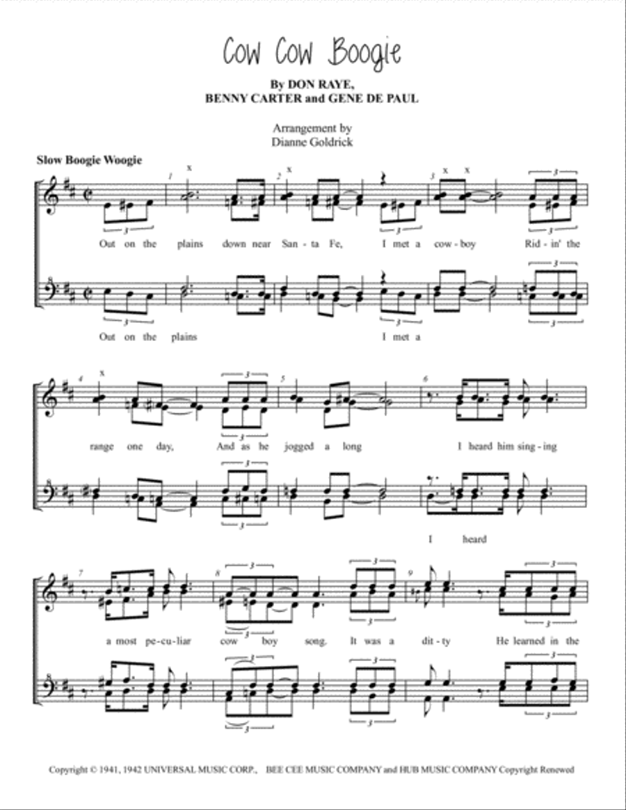 Cow-cow Boogie SSAA scores gallery preview page 1