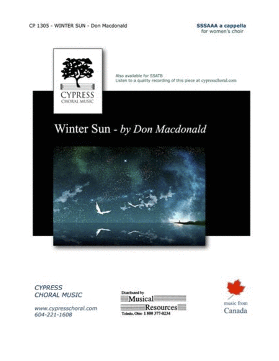 Winter Sun Winter Sun A Cappella scores gallery preview page 1