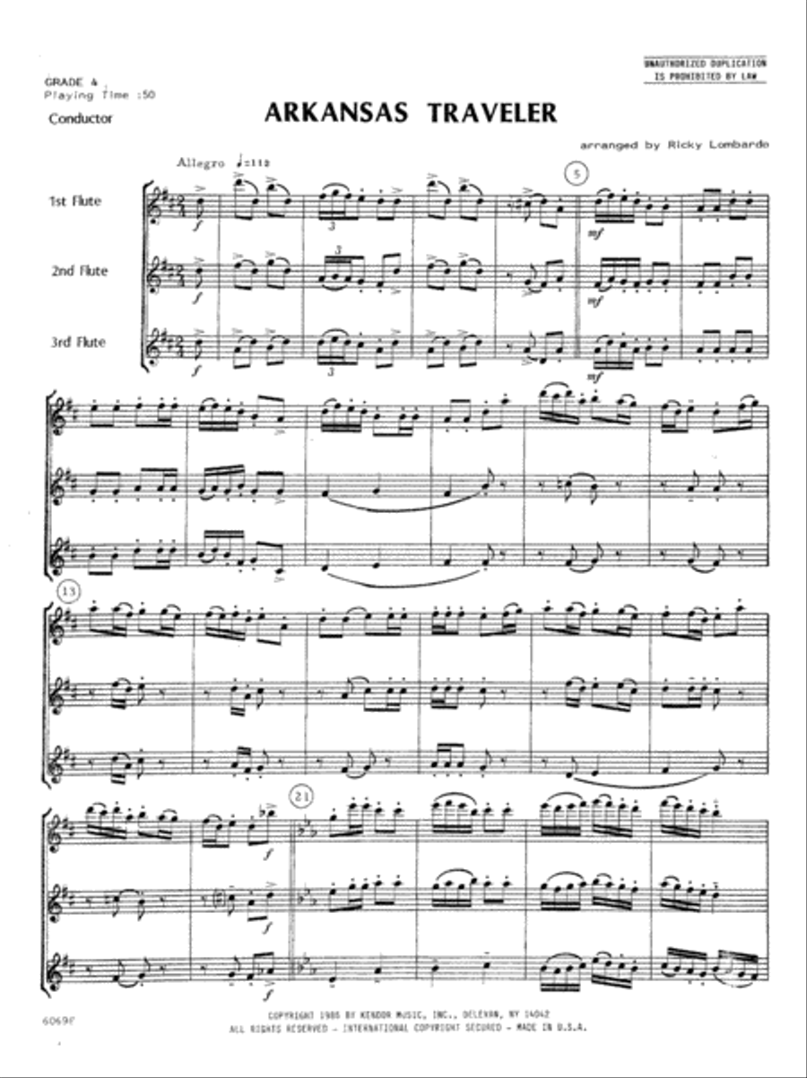 Arkansas Traveler Flute Trio scores gallery preview page 2