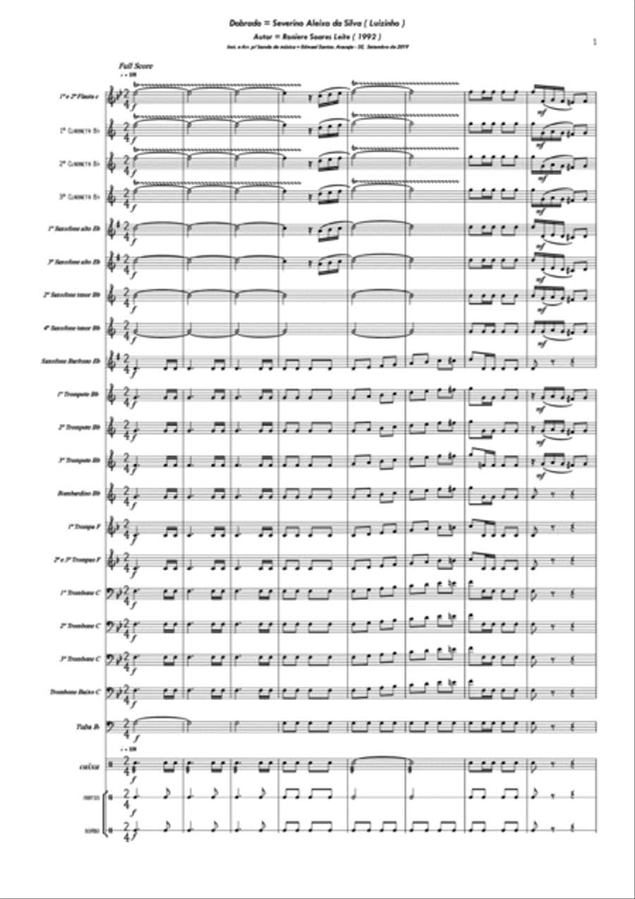 Dobrado SEVERINO ALEIXO DA SILVA Concert Band scores gallery preview page 3