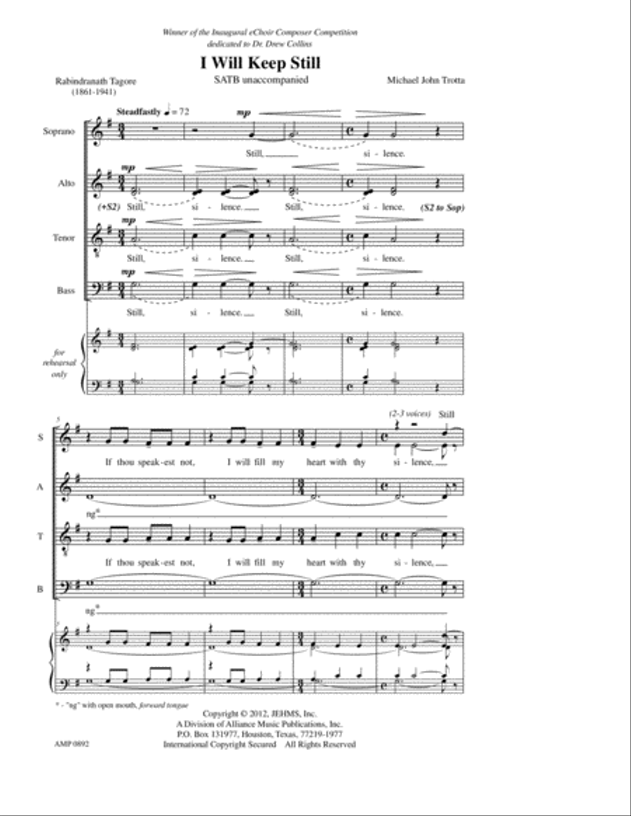 I Will Keep Still I Will Keep Still 4-Part scores gallery preview page 2