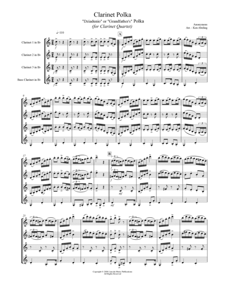 Clarinet Polka (for Clarinet Quartet) image number null