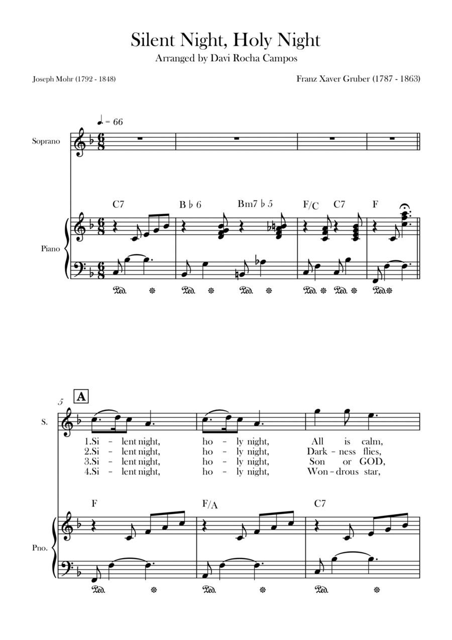 Silent Night, Holy Night Silent Night, Holy Night Soprano Voice scores gallery preview page 1
