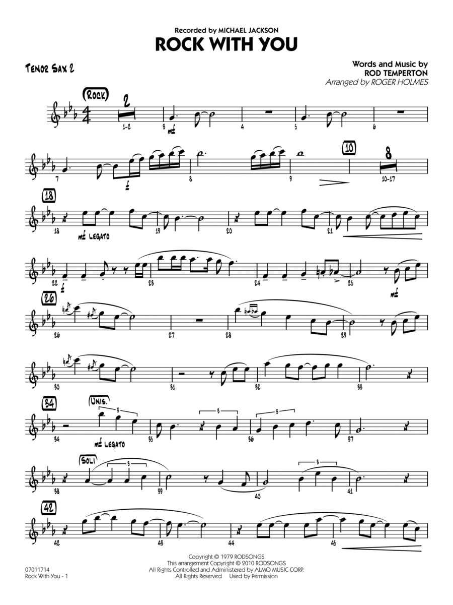 Rock With You - Tenor Sax 2 Jazz Ensemble scores gallery preview page 1