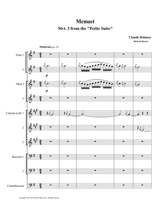 Menuet (Mvt. 3 from Debussy's Petite Suite) for Woodwind Choir