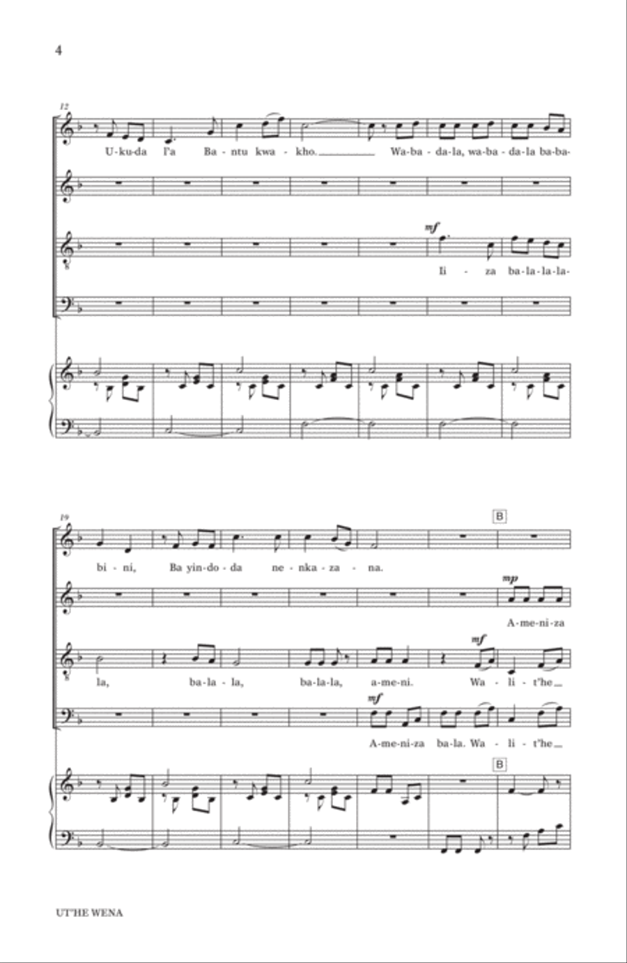 Ut'he Wena 4-Part scores gallery preview page 2