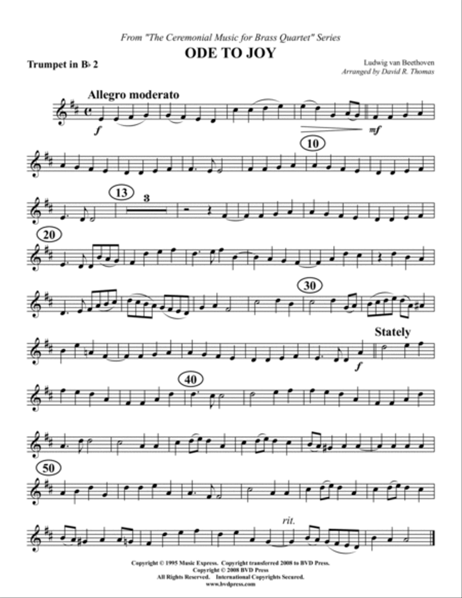 Ode to Joy Ode to Joy Brass Quartet scores gallery preview page 4