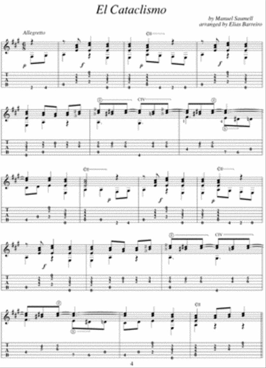 Classic Guitar Solos On The Contradanzas Habaneras of Manuel Saumell Acoustic Guitar scores gallery preview page 3