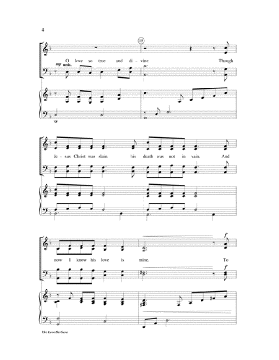 The Love He Gave The Love He Gave 4-Part scores gallery preview page 4