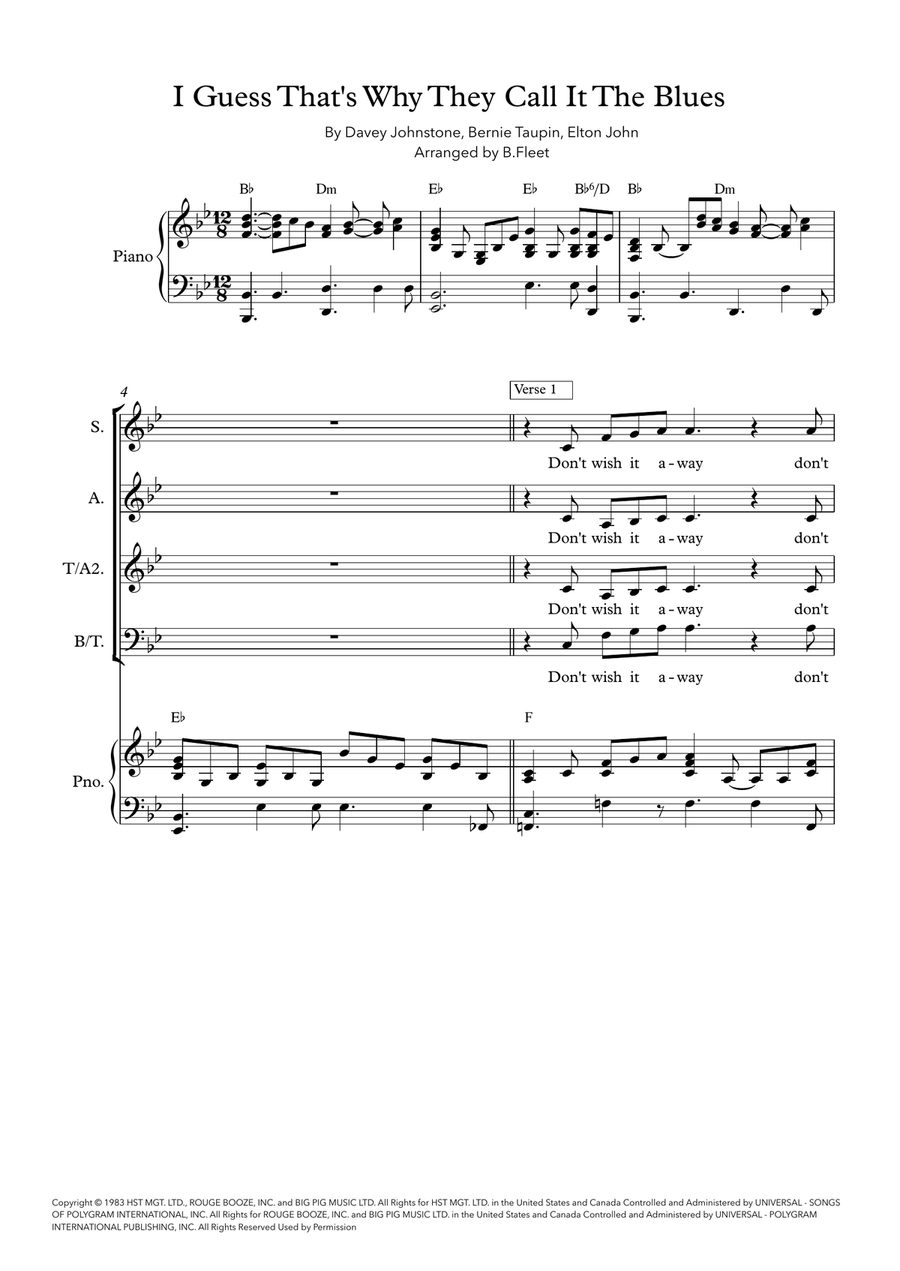 I Guess That's Why They Call It The Blues Women's Choir scores gallery preview page 1