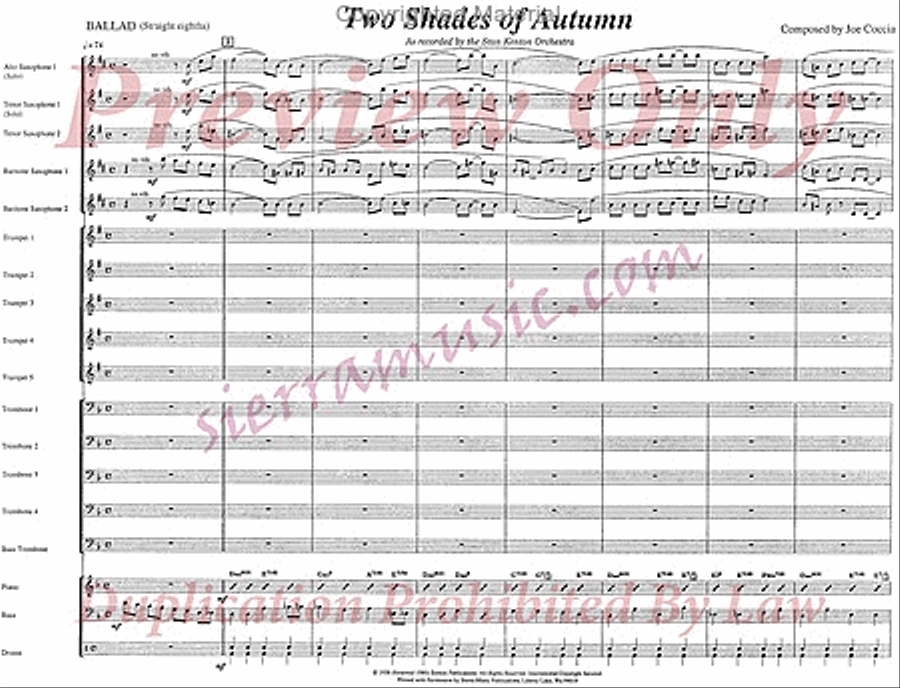 Two Shades Of Autumn Jazz Ensemble scores gallery preview page 2