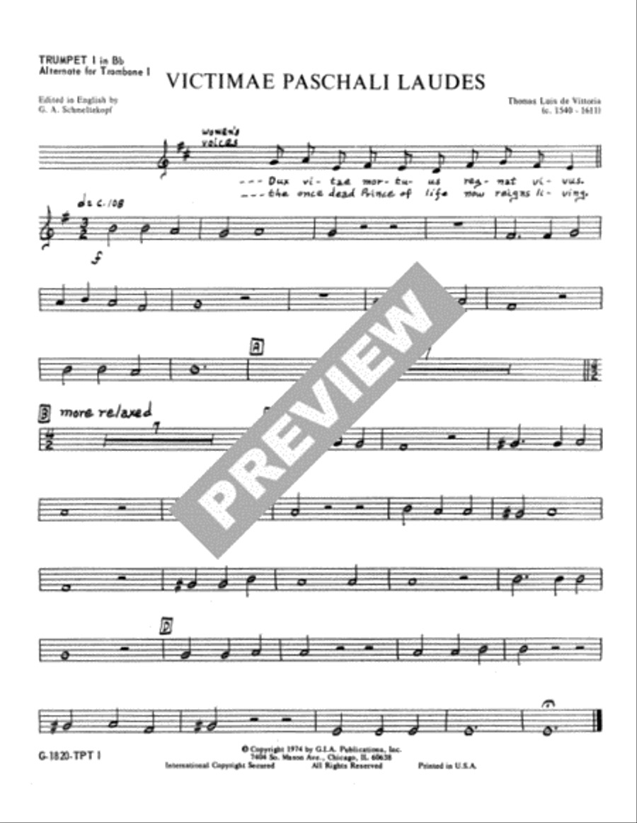 Victimae paschali laudes - Instrument edition Trombone scores gallery preview page 3