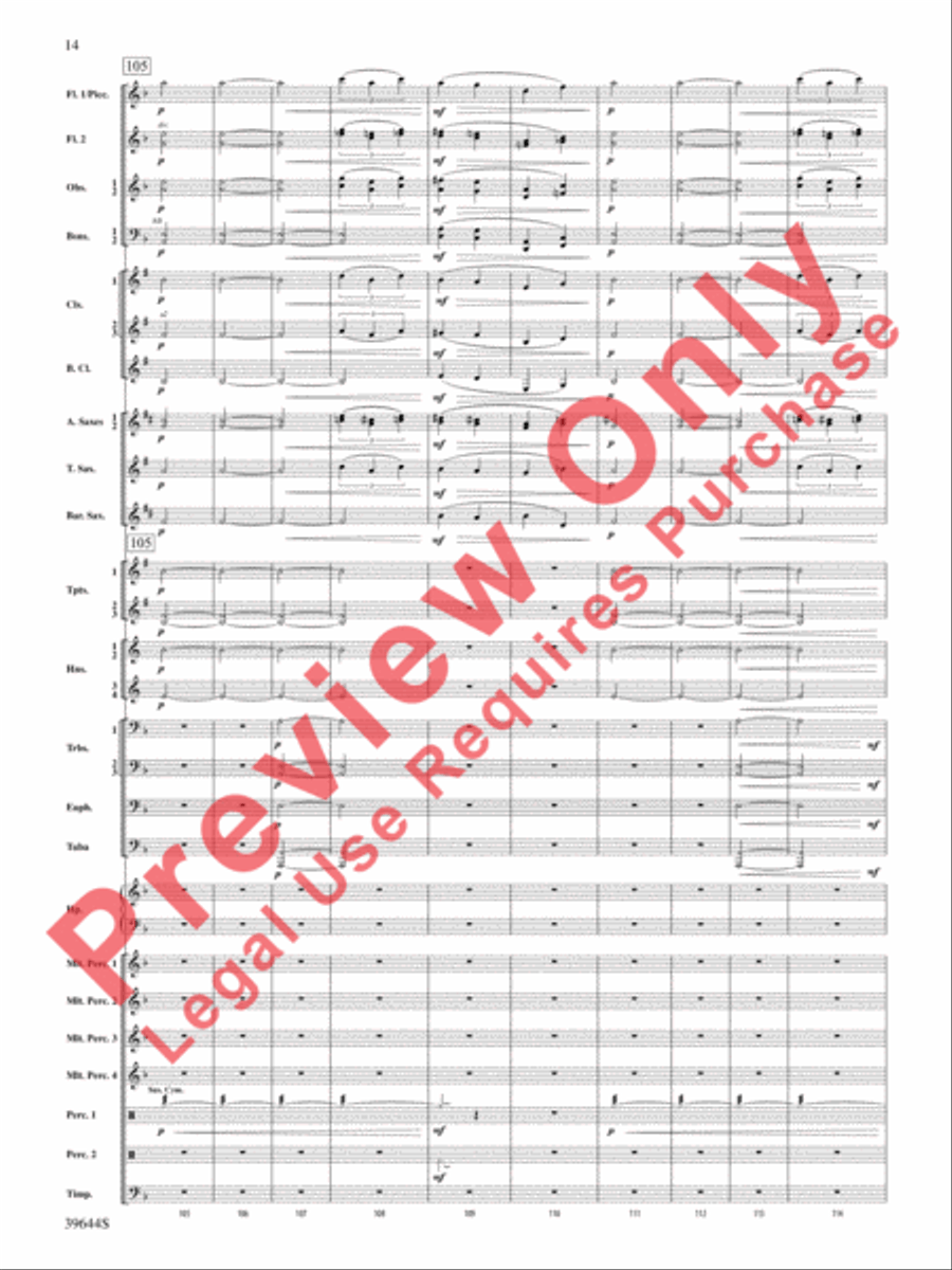 Laideronnette: Impératrice des Pagodes (from Ma mère l'oye) Concert Band scores gallery preview page 15
