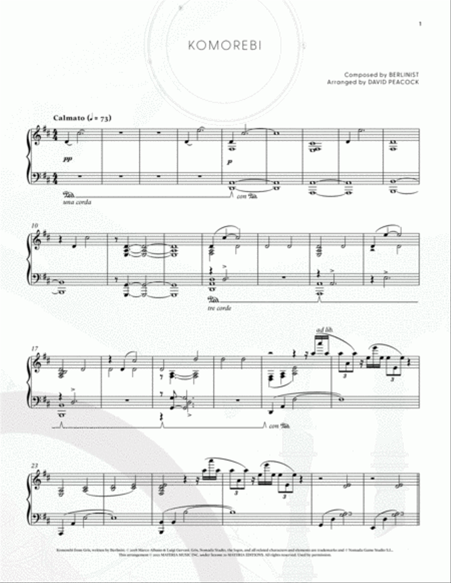 Komorebi (Gris Piano Collections) Piano Solo scores gallery preview page 3