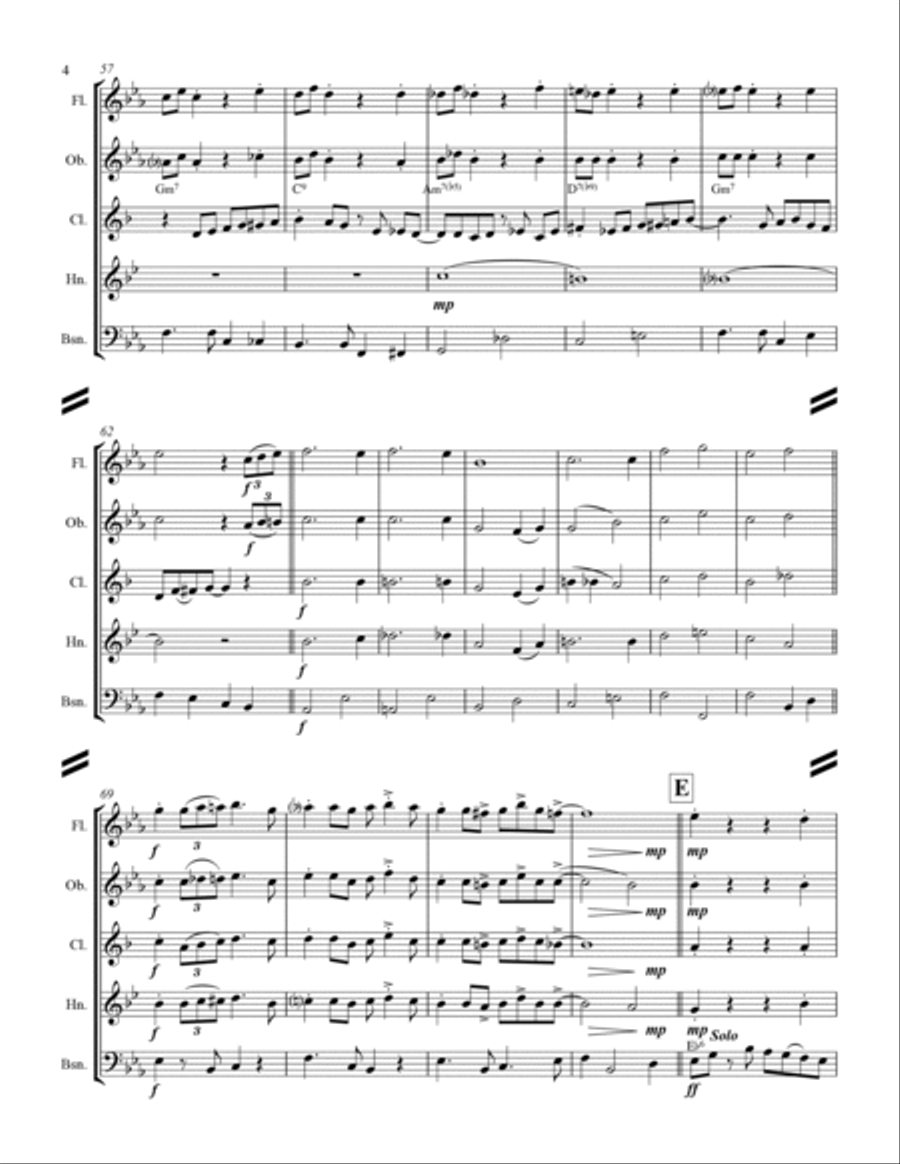 I'll Be Home For Christmas I'll Be Home For Christmas Woodwind Quintet scores gallery preview page 5