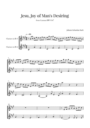 Bach - Jesu, Joy of Man's Desiring for 2 Clarinets