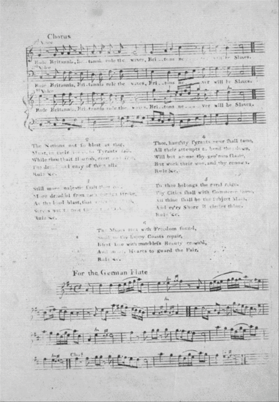 Rule Britannia. Verse and Chorus