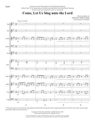 Book cover for Come, Let Us Sing Unto The Lord - Full Score