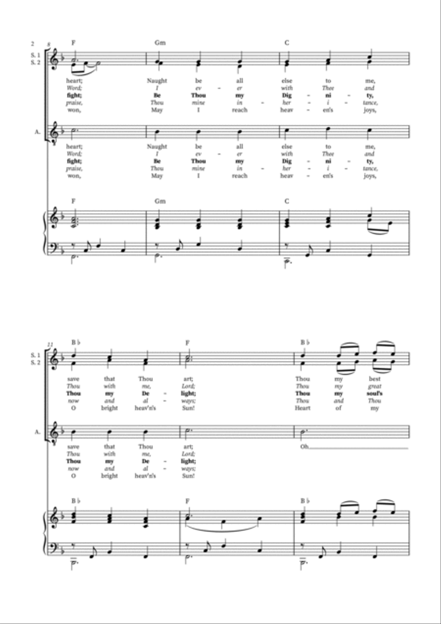 Be Thou My Vision - SSA Arrangement for Choir with Piano Accompaniment SSA scores gallery preview page 2