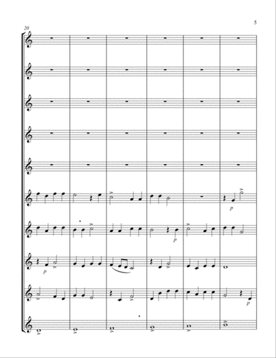 Hodie Christus Natus Est (2 Tenor Saxophone Quintets) Saxophone Quintet scores gallery preview page 5