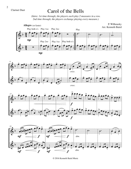 Christmas Duets, Volume 2, for Clarinets image number null