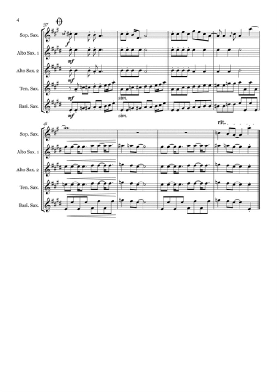 Lady Madonna Saxophone Quintet scores gallery preview page 4