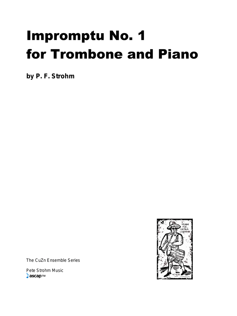 Book cover for Impromptu No. 1 for Trombone and Piano