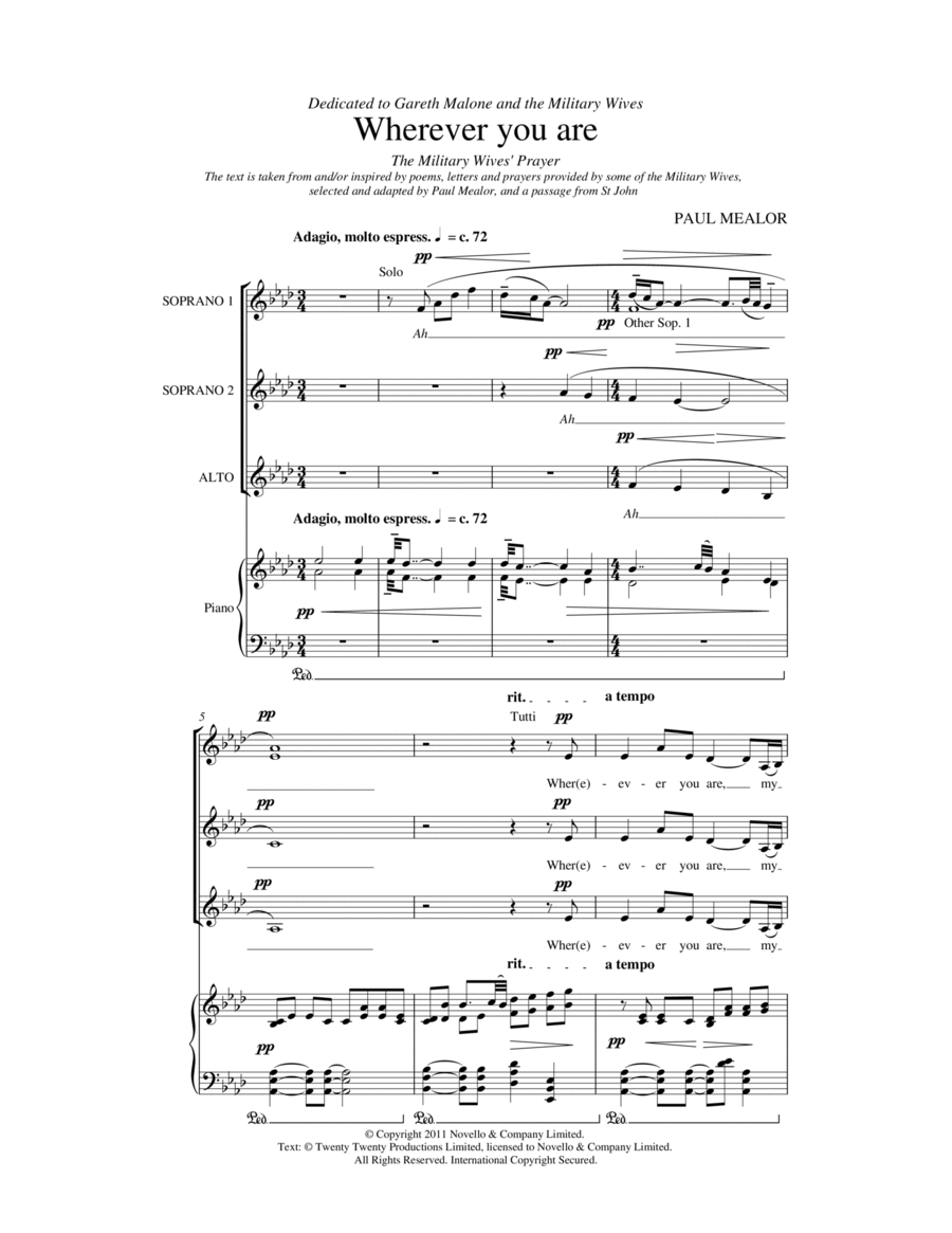 Wherever You Are SSA scores gallery preview page 1
