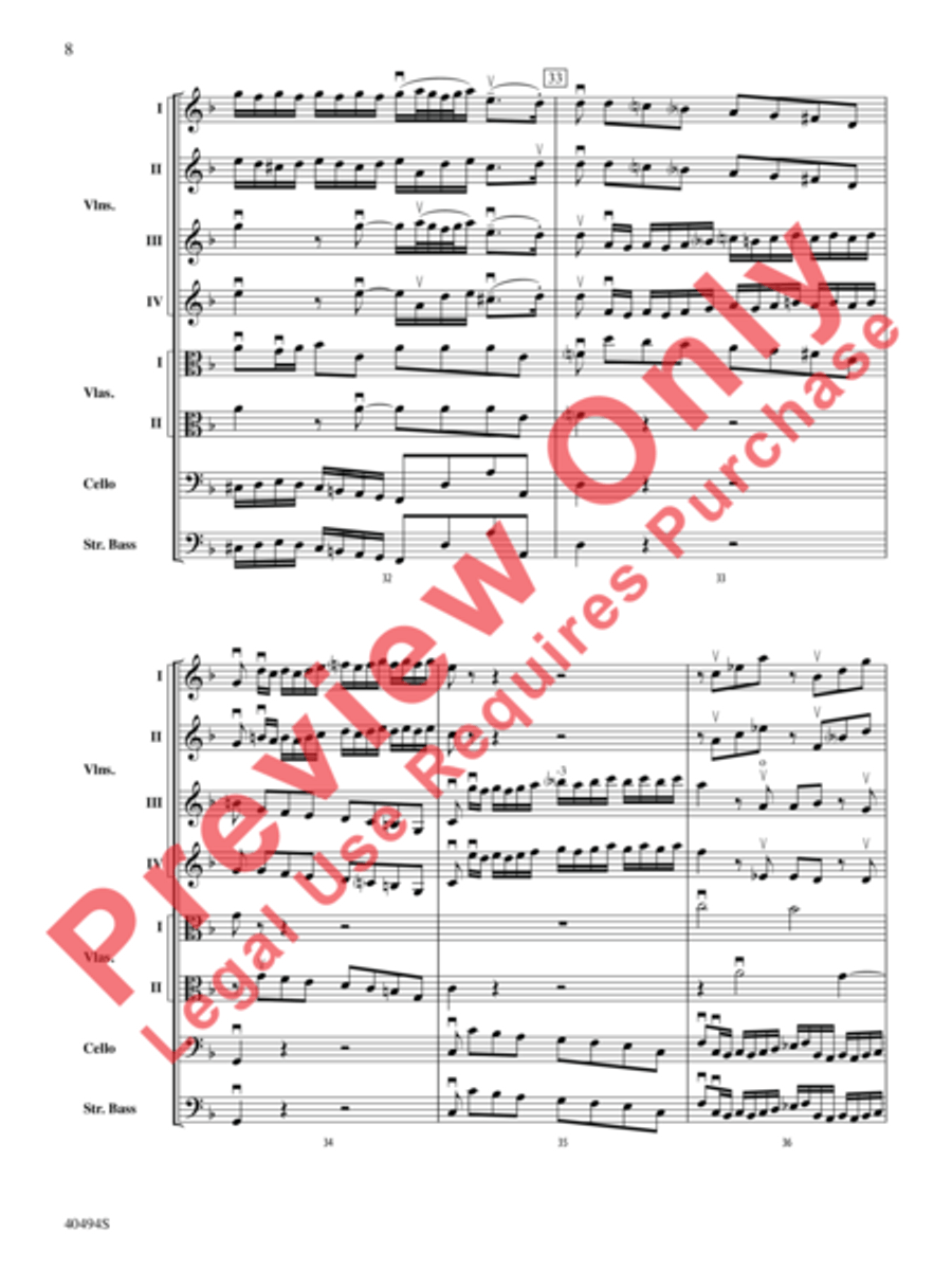 Brandenburg Concerto No. 1 in F Major String Orchestra scores gallery preview page 9
