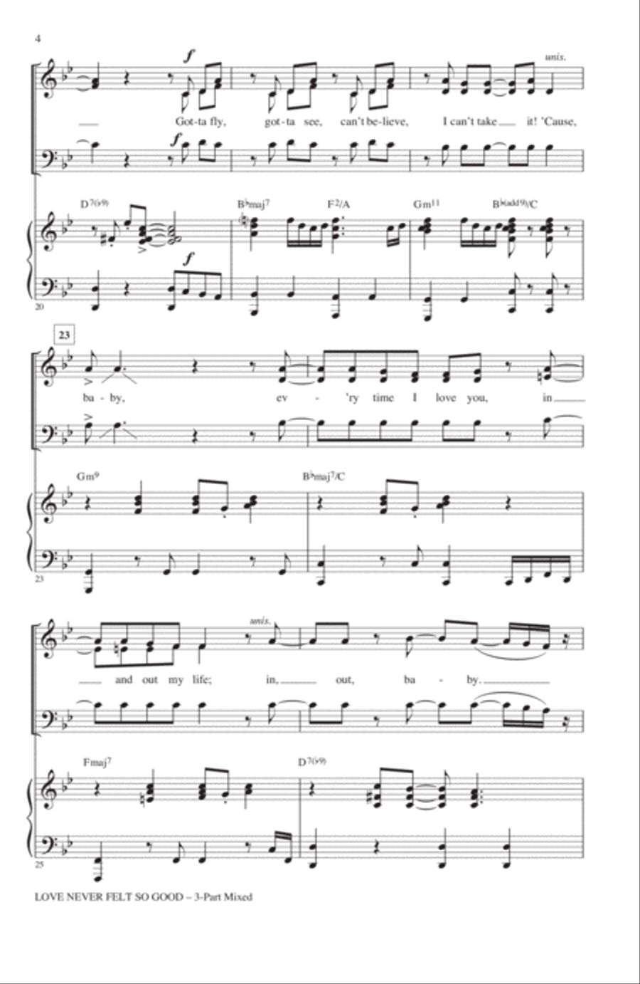 Love Never Felt So Good 3-Part scores gallery preview page 3